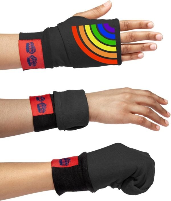 Fingerless 3-in-1 Performance Gloves | Running, Hiking, Gym Workouts, Cycling, Yoga, Pilates, Driving, Sewing, Video Games, Sweat Wicking, Insulating (Rainbow Connection, Medium) - Image 2