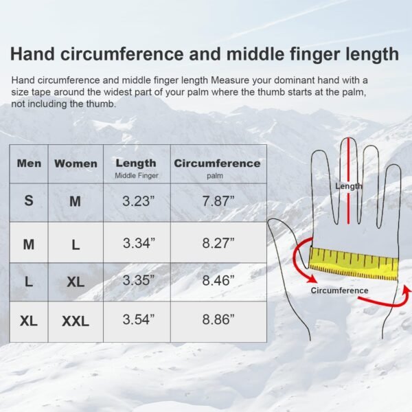 Winter Gloves Men Women Cold Weather: Thermal Waterproof Windprof Touchscreen for Runing Cycling Ski Hiking - Black - Image 8