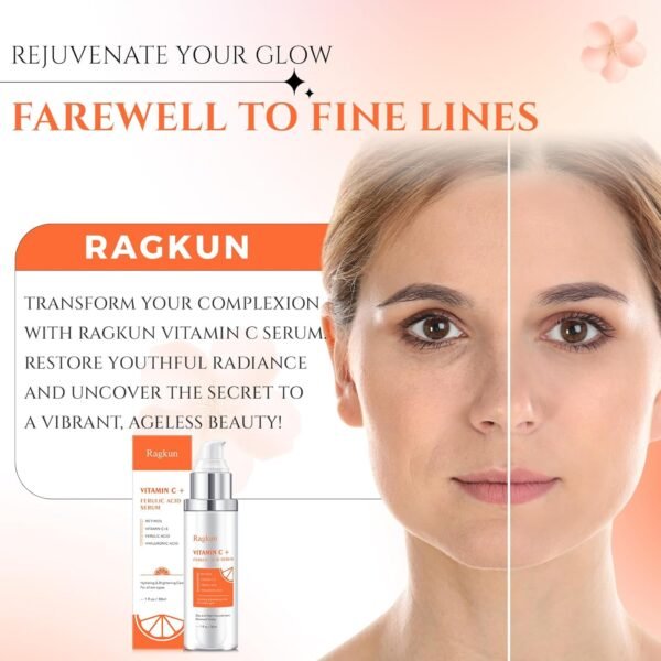 Vitamin C Brightening Serum for Face, CE Ferulic Acid, Super Vitamin C Serum, Hyaluronic Acid Serum for face, Dark Spot Remover for Face Lifting, Firming Anti Aging Wrinkle Serum-1 Fl Oz. - Image 5