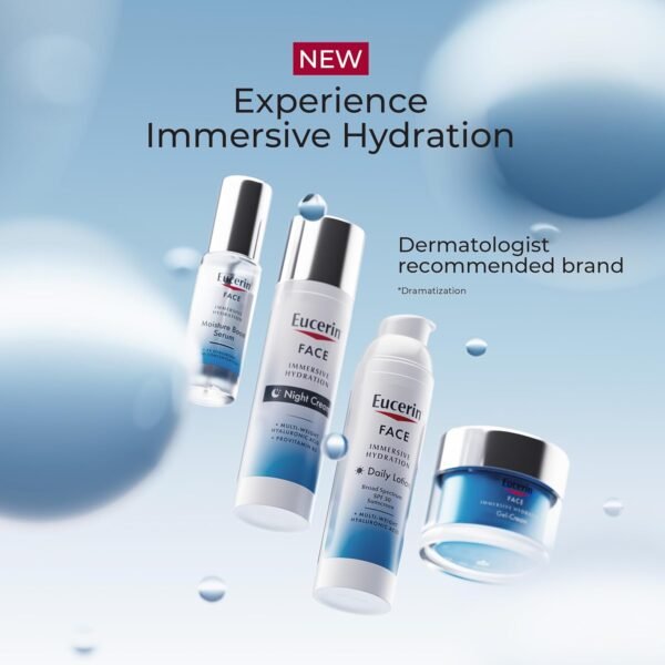 Eucerin Face Immersive Hydration Skin Care Set, Daily Face Lotion with SPF 30, 2.5 Fl Oz Bottle + Night Cream with Hyaluronic Acid, 2.5 Oz Bottle - Image 13