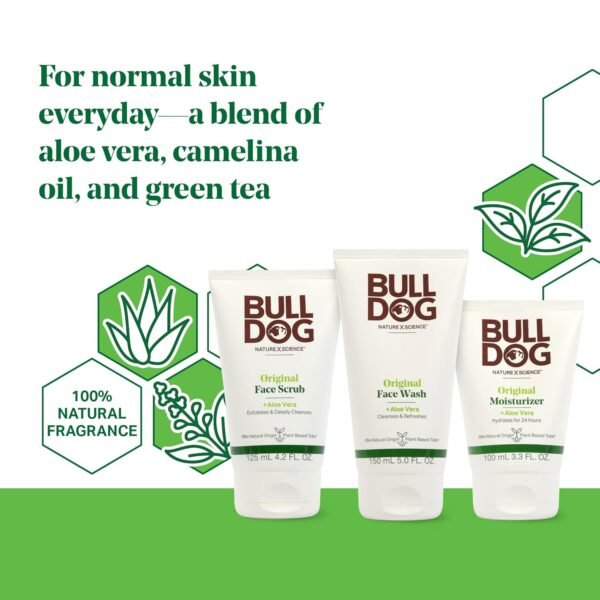 Bulldog Mens Skincare and Grooming Original Full Face Kit with Moisturizer, Face Wash & Face Scrub - Image 3