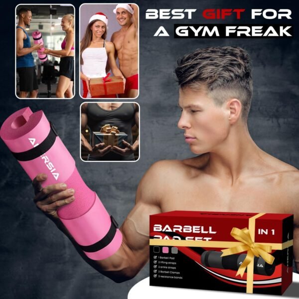 11Pcs Gym Squat Pad Set: Barbell Pad Cushion for Hip Thrust, Ankle Strap for Cable Machine, Weight Lifting Straps, Resistance Bands, Barbell Clip Auto Versatile Workout Kit for Women and Men - Image 9
