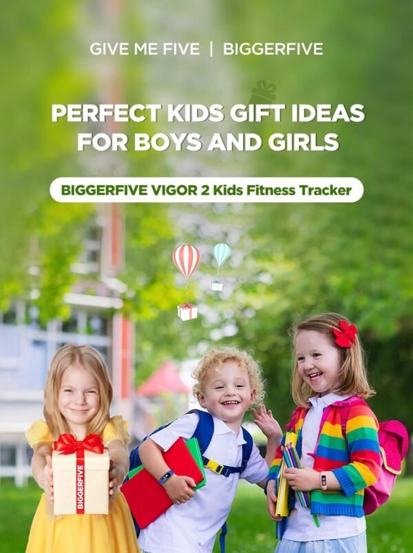 BIGGERFIVE Vigor 2 Kids Fitness Tracker Watch for Girls Boys Ages 5-12, IP68 Waterproof, Activity Tracker, Pedometer, Heart Rate Sleep Monitor, Calorie Step Counter Watch - Image 9