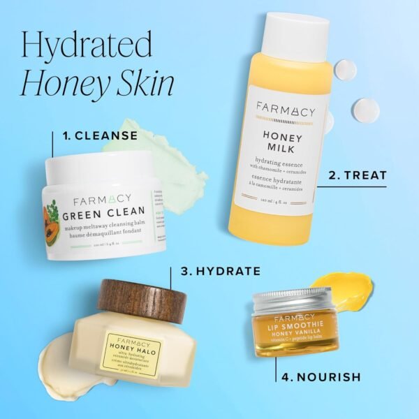 Farmacy Ceramide Face Moisturizer - Honey Halo Hydrating Facial Moisturizer for Dry Skin - Plumps, Soothes + Restores Skin with Potent Ceramides + Buckwheat Honey for a Dewy, Healthy Glow (50ml) - Image 10