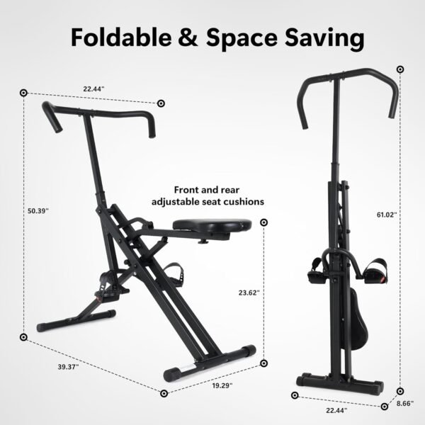 Leikefitness Squat Assist Trainer for Leg Fitness Machine for Home Gym Squat Machine, 2 in 1 Ride & Rowing Machine for Botty Glutes Butt Thighs - Image 7