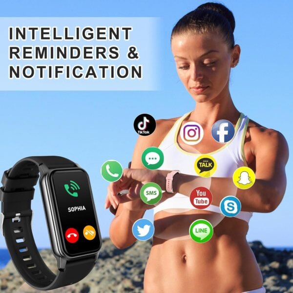 Fitness Tracker with 24/7 Heart Rate, Sleep Blood Oxygen Blood Pressure, 120+ Sports Modes Smart Watch, Step Calorie Counter Pedometer Health Activity Trackers IP68 Waterproof for Women Men - Image 6