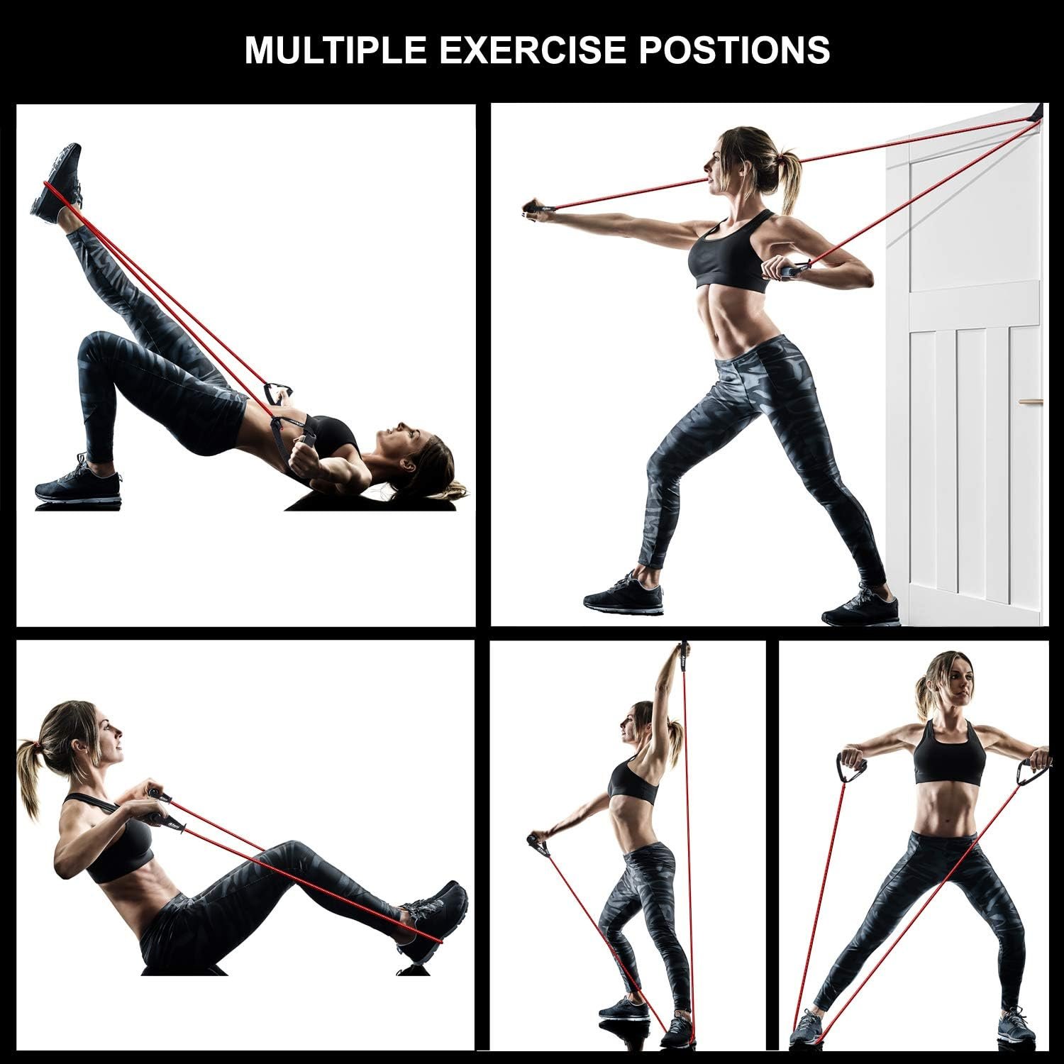 Resistance Bands with Handles and Door Anchor, Gym Resistance Tubes for Strength Training, Exercise Bands for Working Out, Physical Therapy, Home Workouts, Pilates & Crossfit - Image 5