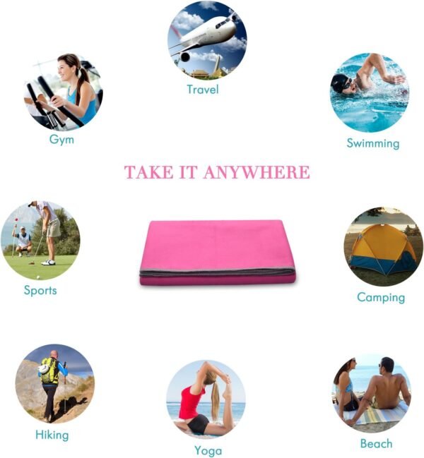 Your Choice Microfiber Travel Towel, Fast Drying Towel for Camping, Travel, Beach, Gym, Backpacking, Sports and Swimming. Sweat Absorbent, Lightweight and Ultra Compact - Image 9