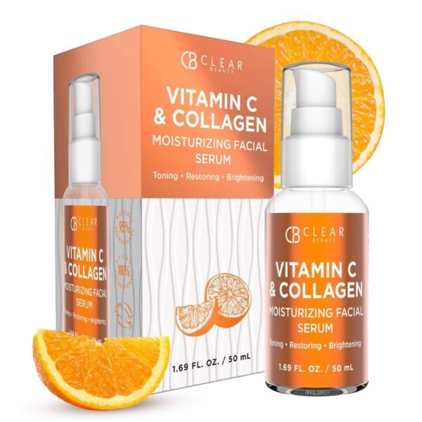 Vitamin C & Collagen Moisturizing Facial Serum - Dermatologist Tested, Reduces Dark Spots & Wrinkles, Anti-Aging, Clean Beauty, Cruelty-Free Korean Skin Care, All Skin Types - Image 2