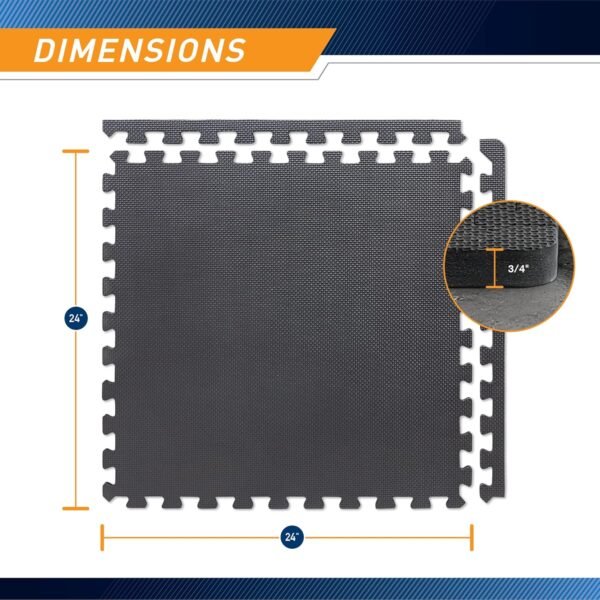 Marcy EVA Foam Interlocking Flooring Mat High Density Non-Slip Tiles for Fitness Equipment, Workout Cushion and Floor Protection - Image 3