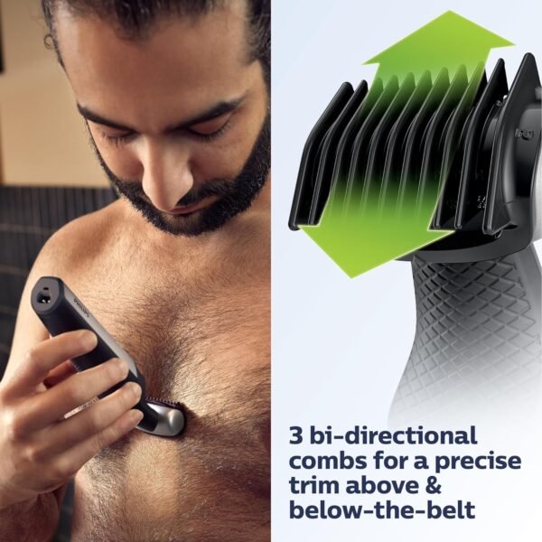 Philips Bodygroom Series 5000, Showerproof Groin and Body Trimmer, Close and Comfortable Shave, Complete Body Grooming Including Back, 60 Min. Runtime, Model BG5025/40 - Image 5