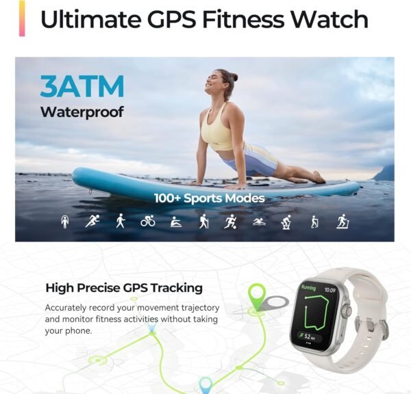 Smart Watch [GPS, Alexa Built-in], 24/7 Heart Rate Monitor with HRV, SpO2/Stress/Sleep Tracker, Calls & Messages, 3ATM Waterproof, 12-Day Battery, 100+ Sport Modes Fitness Smartwatches for Android iOS - Image 6
