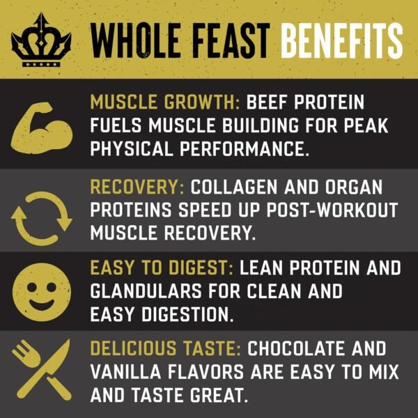 The Fittest Whole Feast Beef Protein Powder - Butter Vanilla - Nose to Tail Carnivore Blend Including Liver, Colostrum and Whole Bone - BCAAs - 14g Collagen - 21g Total Protein - Image 4