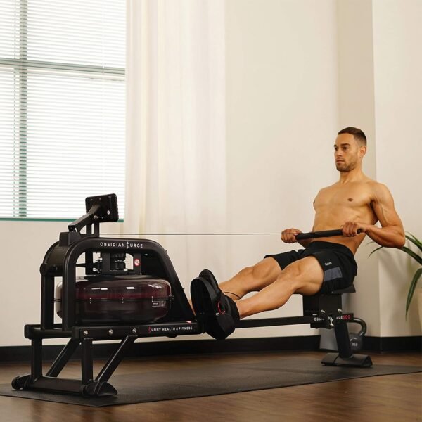 Sunny Health & Fitness Water Rowing Machine with Intense Dynamic Real-Time Resistance, 300 LB Capacity Water Rower Machine with Optional Free SunnyFit App Connectivity for Advanced Workout Metrics - Image 9