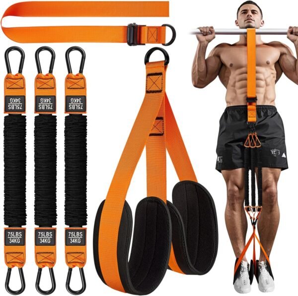 Pull Up Assistance Bands, Heavy Duty Resistance Band for Pull Up Bar, Adjustable Weight/Size with Fabric Feet/Knee Rest, Bands for Pull Up Assist for Strength Training, Patented Pull Up Assist Band - Image 2