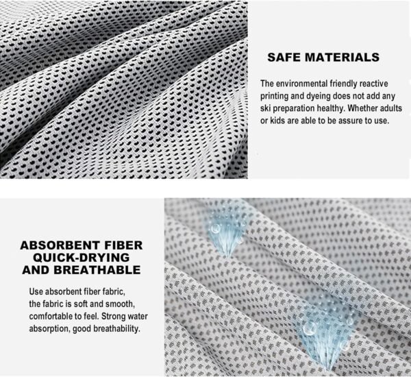Pack of 20 Cooling Towel 40x12'' Ice Towel for Neck and Face Microfiber Chilly with Bag Breathable Yoga Gym Stay Cool Towels Sweat Rag for Workout Running Camping Pilates Beach, Light Gray - Image 4