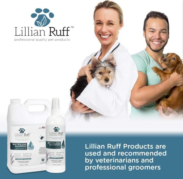 Lillian Ruff Waterless No-Rinse Dog Dry Shampoo Spray with Hydrating Essential Oils - pH-Balanced Dry Shampoo for Dogs - Clean, Condition, Detangle & Deodorize Dry, Sensitive Skin (16oz/Brush) - Image 7