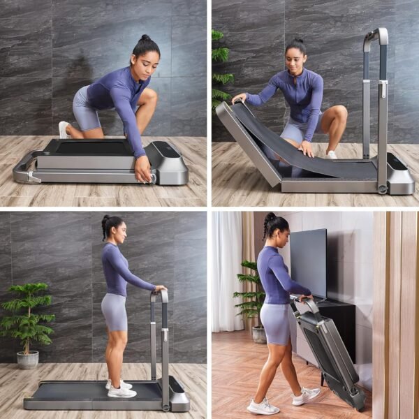 WALKINGPAD R2 Treadmill Running and Walking Folding Treadmill Manual Automatic Modes Foldable Walking Pad Non-Slip Smart LCD Display Fitness Equipment 0.5-7.5MPH (Black) - Image 3