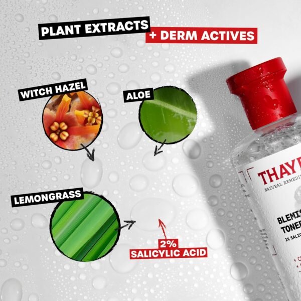Thayers Blemish Clearing Salicylic Acid Toner, Acne Treatment Face Toner with 2% Salicylic Acid, Soothing and Non-Stripping Skin Care, 12 Fl Oz - Image 4
