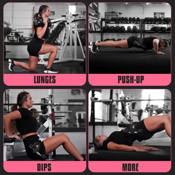 Exercise Hip Thrust Belt for Weights, Glute Workout Equipment, Adjustable Hip Thrust Belt for Dumbbells, Glute Trainer for Home Workouts with Extra Padding, Booty Builder - Image 6