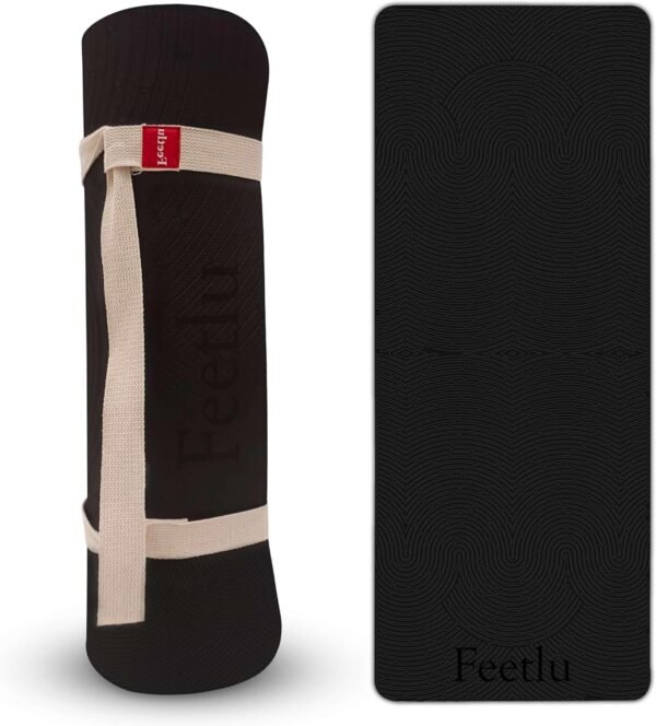 Yoga Mat with Strap – 10mm & 12mm Thick Yoga Mat, Non-Skid Dual Surface Workout Mat, Eco-Friendly POE Yoga Mats for Women Men Kids, Perfect Exercise Mat for Pilates, Yoga, and Floor Workouts, Includes Carrying Strap. - Image 2