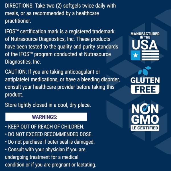 Super Omega-3 EPA/DHA Fish Oil, Sesame Lignans & Olive Extract - For Heart & Brain Health – For Inflammation & Cholesterol Management – Gluten-Free, Non-GMO – Lemon Flavor 120 Softgels - Image 8
