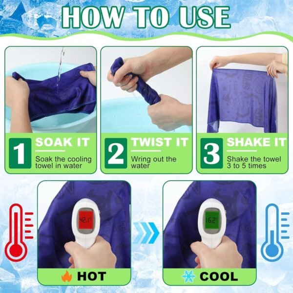 24 Pack Soccer Football Basketball Volleyball Baseball Cooling Towel 40 x 12 Inch Sport Towel for Athletes Team Gifts Yoga Gym Camping Running(Volleyball) - Image 8