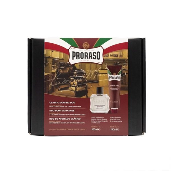 Proraso Classic Shaving Duo Kit, Nourishing for Coarse Beard Formula with Shaving Cream Tube and After Shave Balm - Image 3