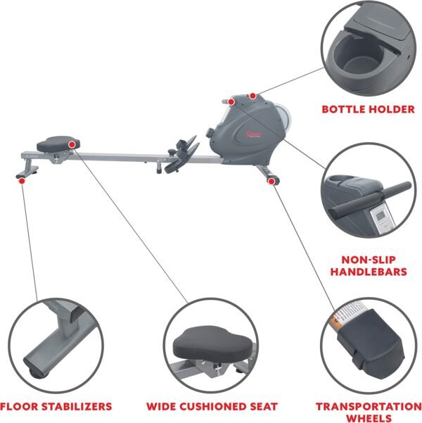 Sunny Health & Fitness Dynamic Air Rowing Machine with Exclusive - Image 5