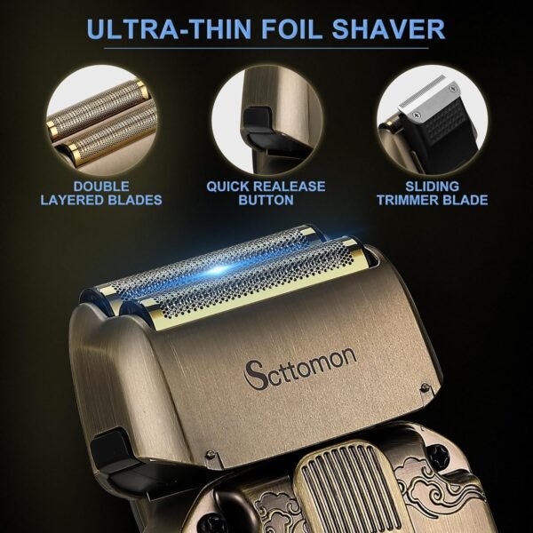 Beard Trimmer Kit Hair Clipper Set Professional Hair Trimmer Electric Foil Shaver Razor for Men Haircutting Machine for Barber Clippers and Trimmers Grooming Kit Nose Body Hair Trimmer - Image 6