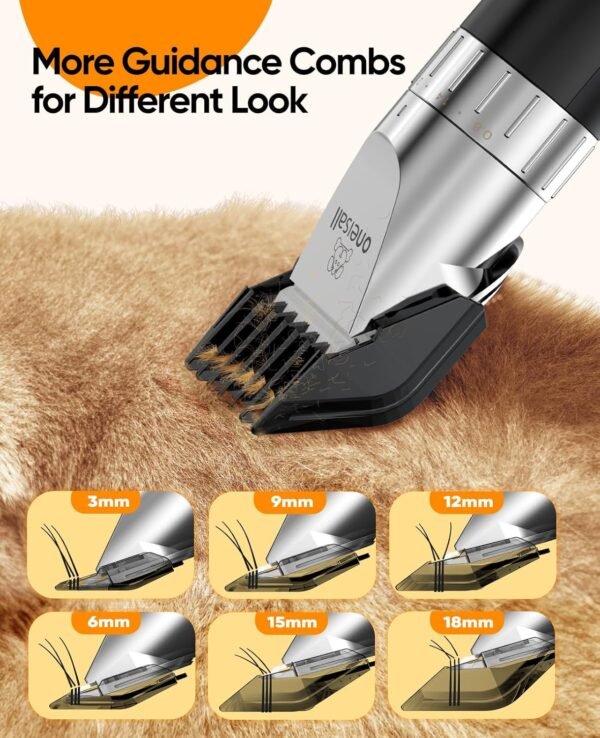 oneisall Cat Clippers,Quiet Cat Hair Trimmer for Matted Hair,Rechargeable Cat Grooming Supplies for Thick/Curly/Fin Hair,Cordless Cat Grooming Kit - Image 6