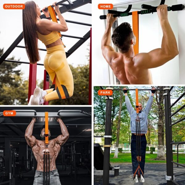 Pull Up Assistance Bands, Heavy Duty Resistance Band for Pull Up Bar, Adjustable Weight/Size with Fabric Feet/Knee Rest, Bands for Pull Up Assist for Strength Training, Patented Pull Up Assist Band - Image 5