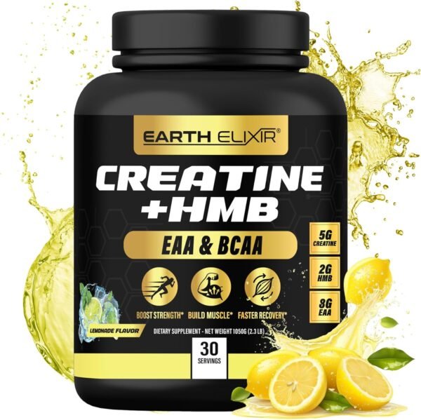 Creatine HMB Supplement w/Essential Amino Acids Powder | EAA & BCAA Mix | Creatine Monohydrate and HMB Powder | EAAS Amino Acids Powder | BCAAS Amino Acids - Image 2