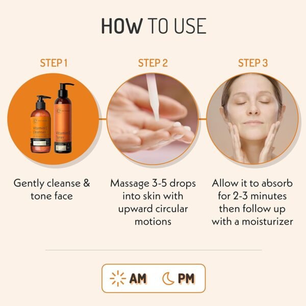 Eve Hansen Vitamin C Facial Serum - 76% Organic Antioxidant Serum for Face with Hyaluronic Acid, Vitamin E, and Aloe Vera - Hydrating and Rejuvenating Skin Care 2 Oz - Image 8