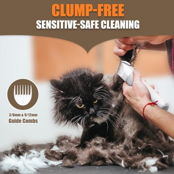 Cat Grooming Clippers Kit for Matted Hair, Bautrium 3 in 1 Electric Pet Hair Trimmer for Thick Hair, Heavy Coat Butt Shaver Cordless Cat Razor Claw Fur Trimmer for Dogs and Other Small Animals at Home - Image 5