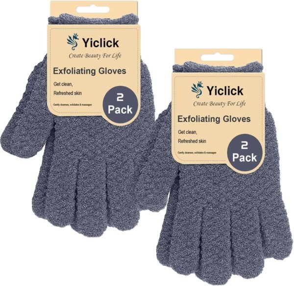 Yiclick Heavy Exfoliating Gloves, Exfoliating Body Scrubber for Bath Shower Exfoliation, Body Scrub Exfoliator for Dead Skin Remover, Exfoliate Sponge Loofah Washcloth Mitt Men Women - Image 2