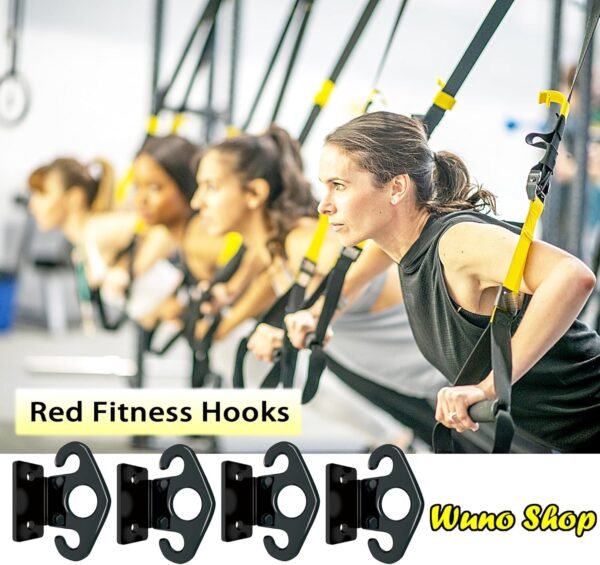 4 PCS Resistance Band Wall Mounts, Gym Anchors, Exercise Wall Hooks for Resistance Bands, Workout Wall Mount for Physical Therapy and Small Space Home - Black - Image 6