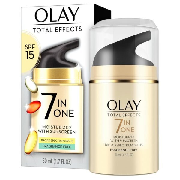 OLAY Total Effects 7-in-1 Anti-Aging Face Moisturizer with SPF 15, Fragrance-Free 1.7 oz - Image 2
