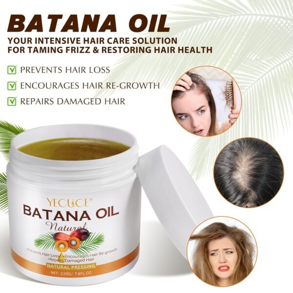 Batana Oil for Hair Growth, 100% Pure & Natural Batana Oil Sourced from Honduras, Batana Hair Oil for Anti Hair Loss,Enhances Thickness, Repair Split Ends for Men & Women 7.8 FL oz - Image 3