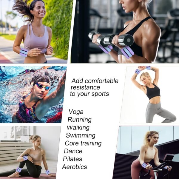 Ankle and Wrist Weights for Women, Adjustable Weights Set of 2 (1Lb Each), for Walking, Yoga, Dance, Gym - Image 7