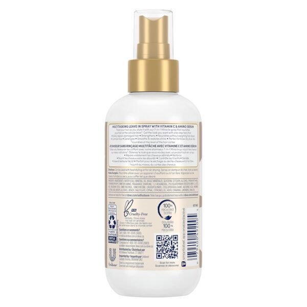 Dove 7-in-1 Miracle Mist for Women - Anti Frizz Detangler, Shine Enhancer, Vitamin C Repair Treatment for Damaged Hair, Leave In Conditioner, 7.5 Fl Oz (Pack of 2) - Image 3