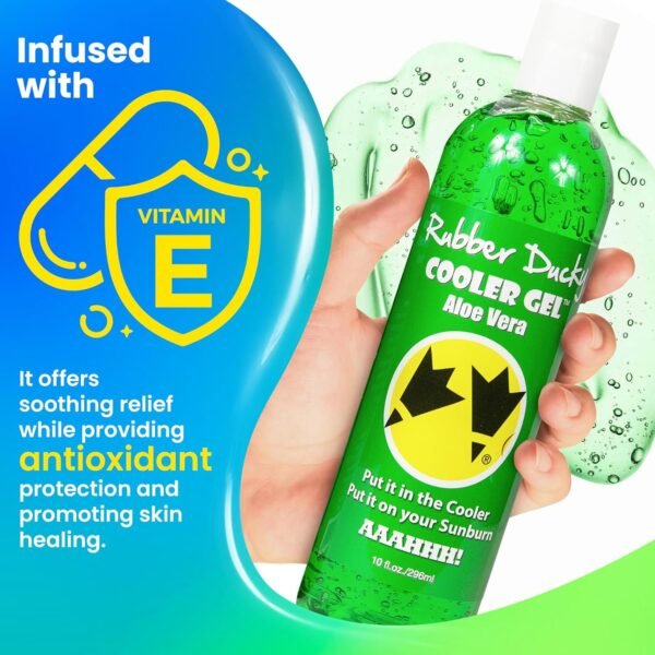 Rubber Ducky Cooler Gel - Sunburn Relief |Soothing Aloe Vera Gel | Fast Absorbing Aloe Gel With Vitamin E & Tea Tree Oil | Vegan | After Sun Care | 10z - Image 4
