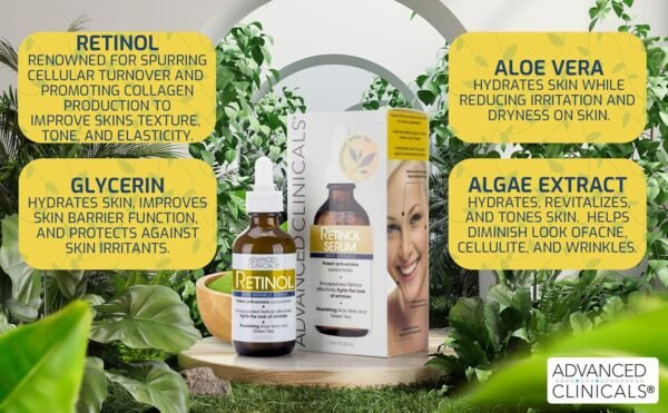 Advanced Clinicals - Retinol Serum For Face, Firming Collagen Serum, Vitamin C Serum Skincare Set, 1.75 Fl Oz, 3pc Set - Image 3