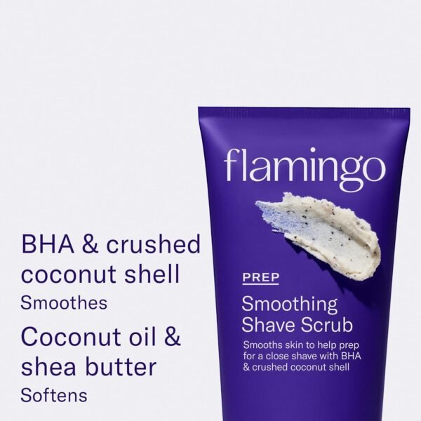 Flamingo Shaving Prep and Post Care Set for Women - Smoothing Shave Prep Scrub and Soothing Post Shave Serum - Glow Shave Collection - Image 3