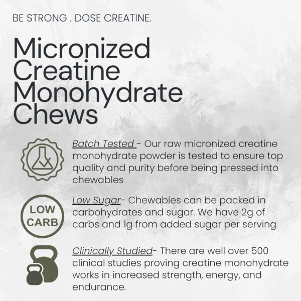 Creatine Chews 5G Chewables 30 Day Supply, Micronized Creatine Monohydrate Tablet, Sour Razz (150ct) Creatine for Women & Men - Image 7