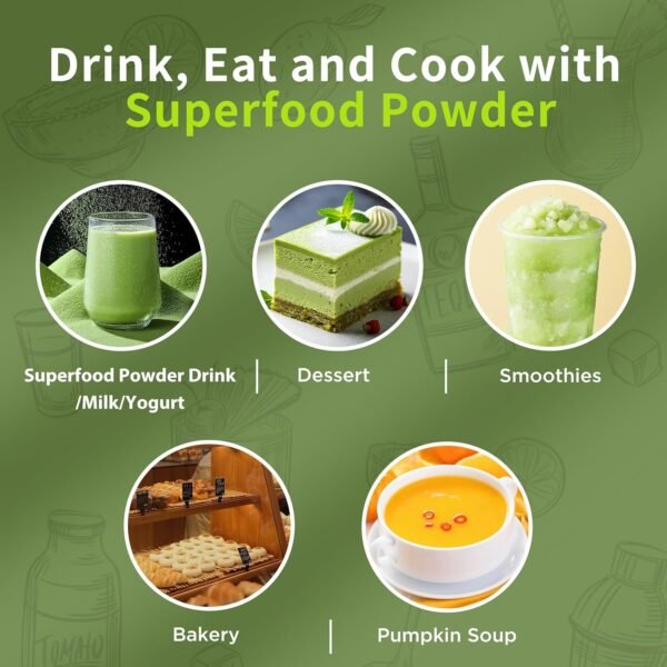 Hudetex Greens Powder Superfood for Immune Support with 16 oz，Greens Powder Smoothie Mix with Chlorella, Barley Grass, Kale & Beetroot Smoothie Booster, Chlorophyll Providing Greens. - Image 7