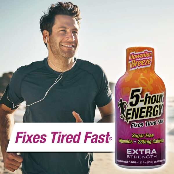 5-hour ENERGY Extra Strength Energy Shot, Hawaiian Breeze Flavor (1.93 oz. - 24 Count) Zero Calories & Sugar-Free 230 mg Caffeinated Energy Shot, Amino Acids & B Vitamins, Dietary Supplements - Image 5