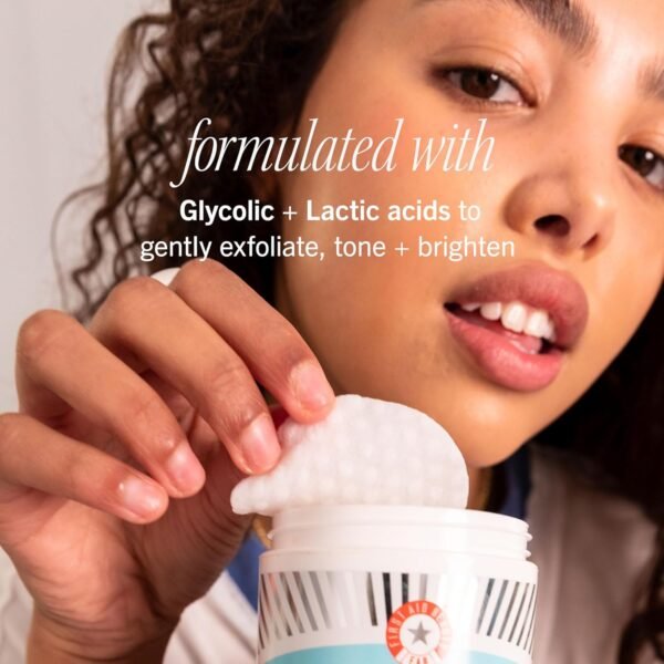 First Aid Beauty - Facial Radiance Pads with Glycolic & Lactic Acids – Daily Exfoliating Pads with AHA that Help Tone & Brighten Skin – Makeup Prep Pads - Compostable for Daily Use – 28 Pads - Image 4