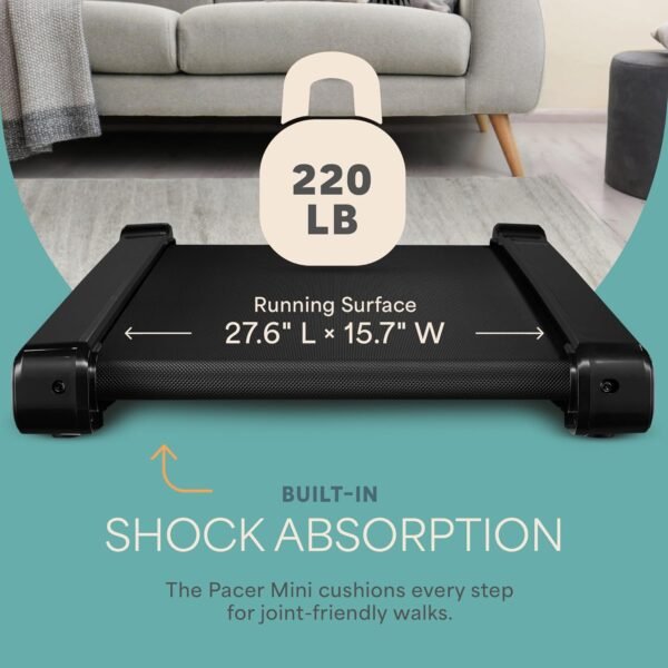 Lifepro Smallest Portable 30in Small Mini Walking Pad Treadmill Installation Free, Adjustable Incline, Under Desk Work Compact Treadmills for Home/Office - Max Load 220Lbs & Speed 3MPH - Image 7