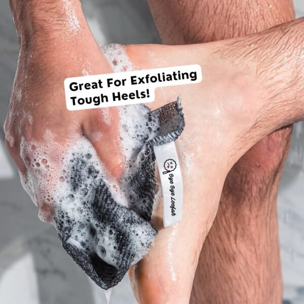 Extra Rough Exfoliating Washcloth - Extreme Body & Back Scrubber for Shower, Extra Long, Hygienic Exfoliator Wash Cloth, Men Or Women, 2 Count Pack, 1 Black & 1 Grey Color, Bye Bye Loofah - Image 10
